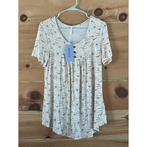 NWT! Netsmile women's daisy floral blouse. buttons. Size Large. summer